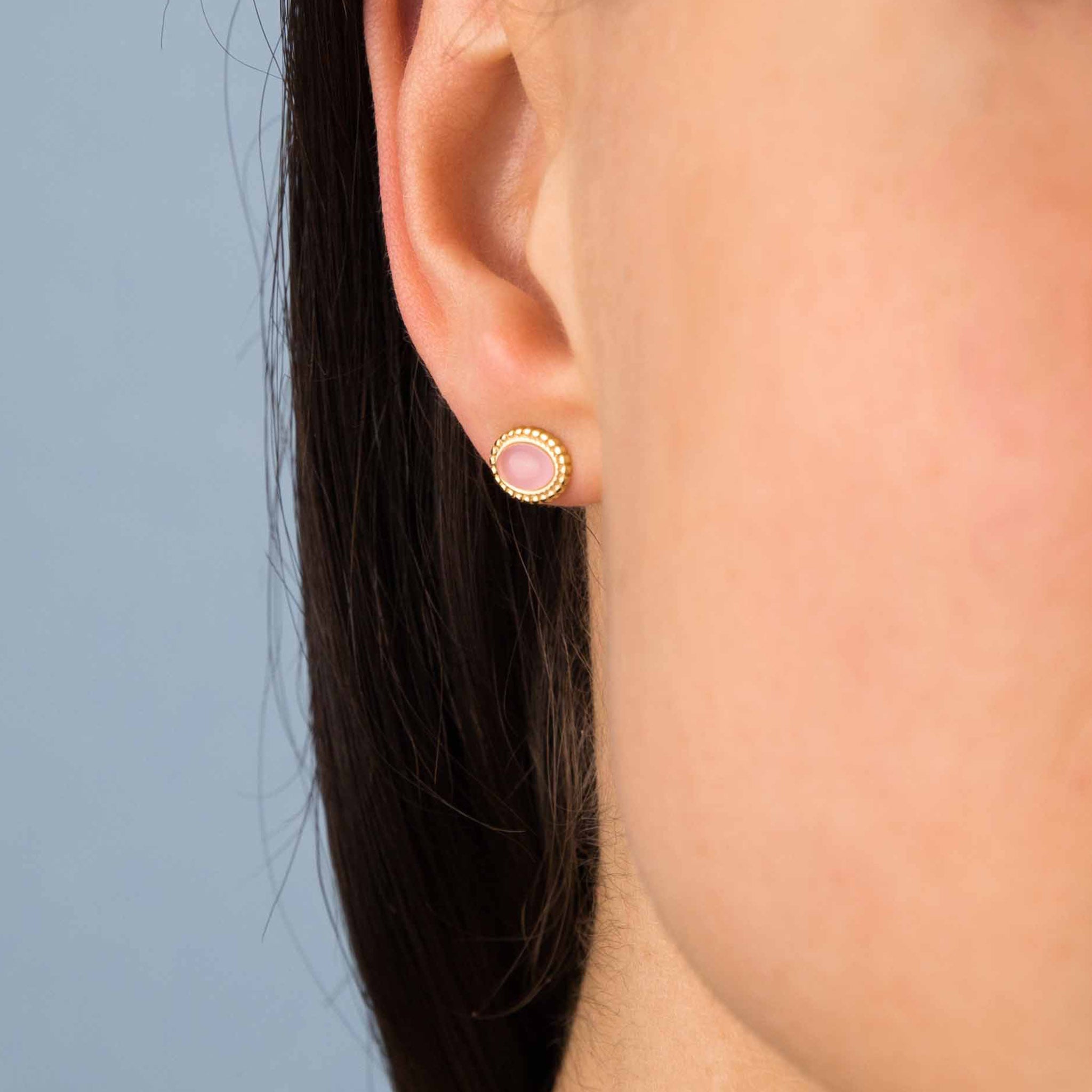 Pink Moon Stone Earrings