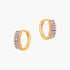 Purple baguette hoop earrings