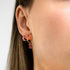 Ruby Baguette Huggie Earrings