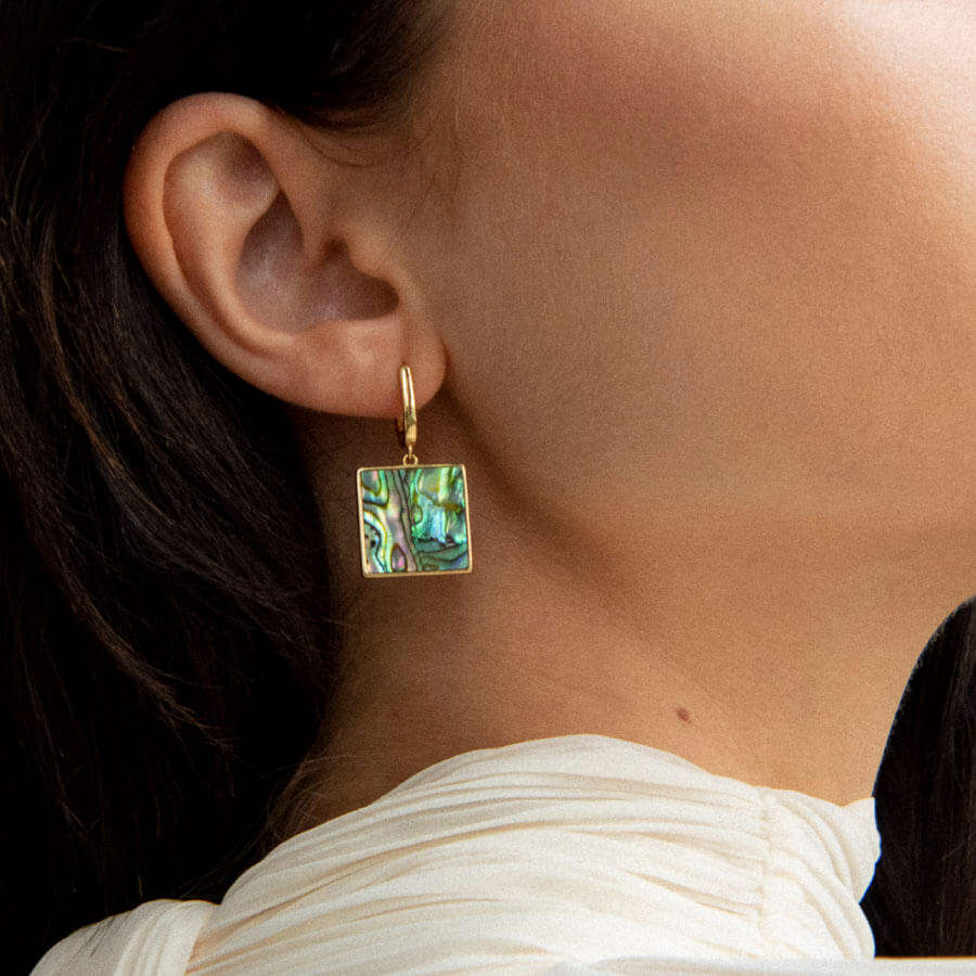 Square Abalone Shell earrings